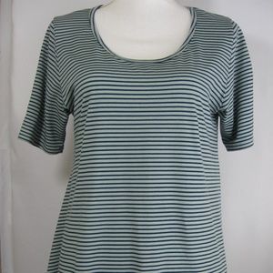LuLaRoe Irma Knit High Low Tunic Top Gray Stripe M